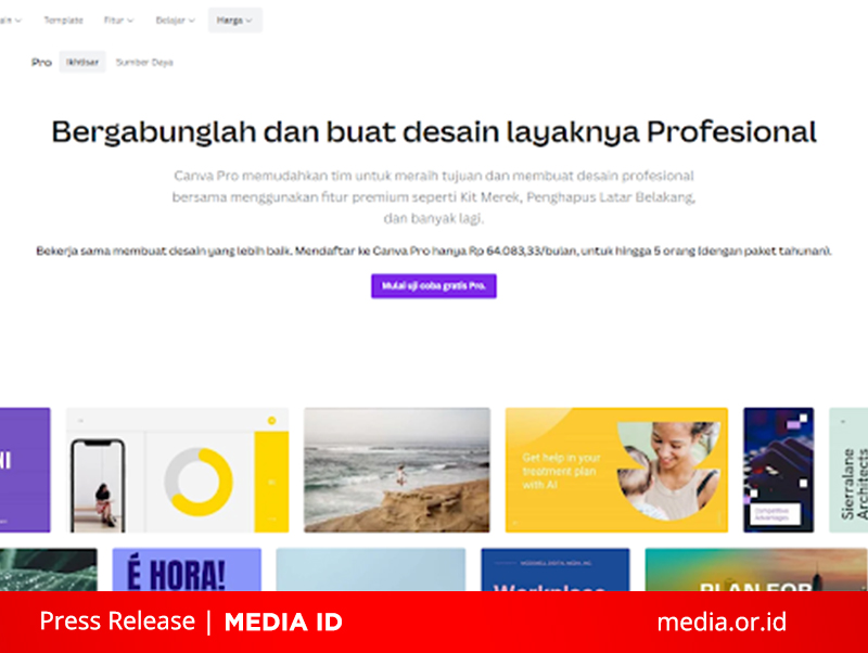 Canva Pro Gratis 1 Tahun - Press release Media ID