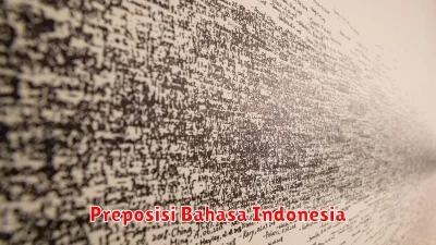 Preposisi Bahasa Indonesia