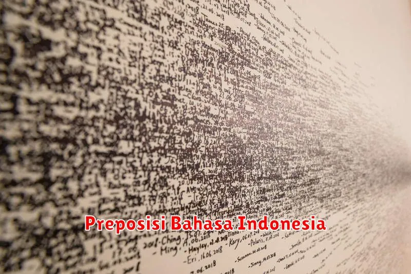 Preposisi Bahasa Indonesia